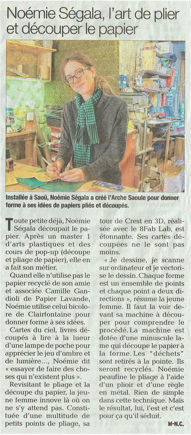 article du Dauphiné Libéré en août 2016